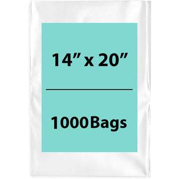 LDPE 3Mil Clear Poly Bags 14X20 inches 1000 Bags